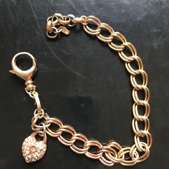 Fossil Jewelry - Fossil rose gold heart lock bracelet